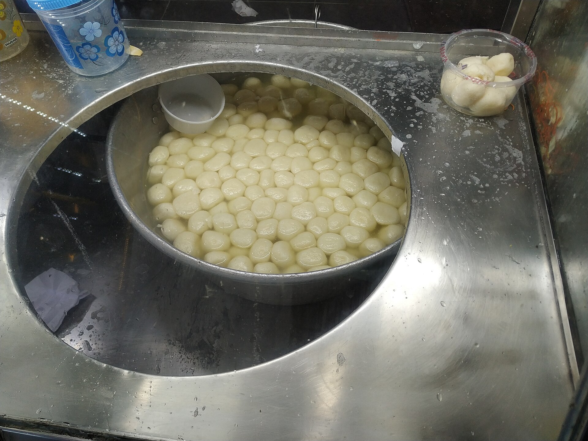 Rosogolla at a sweet shop in Kolkata, West Bengal